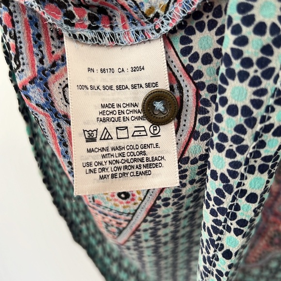 Maeve silk top, size 10, silk tunic, multicolor pattern blouse, Maeve cardigan - Picture 10 of 12